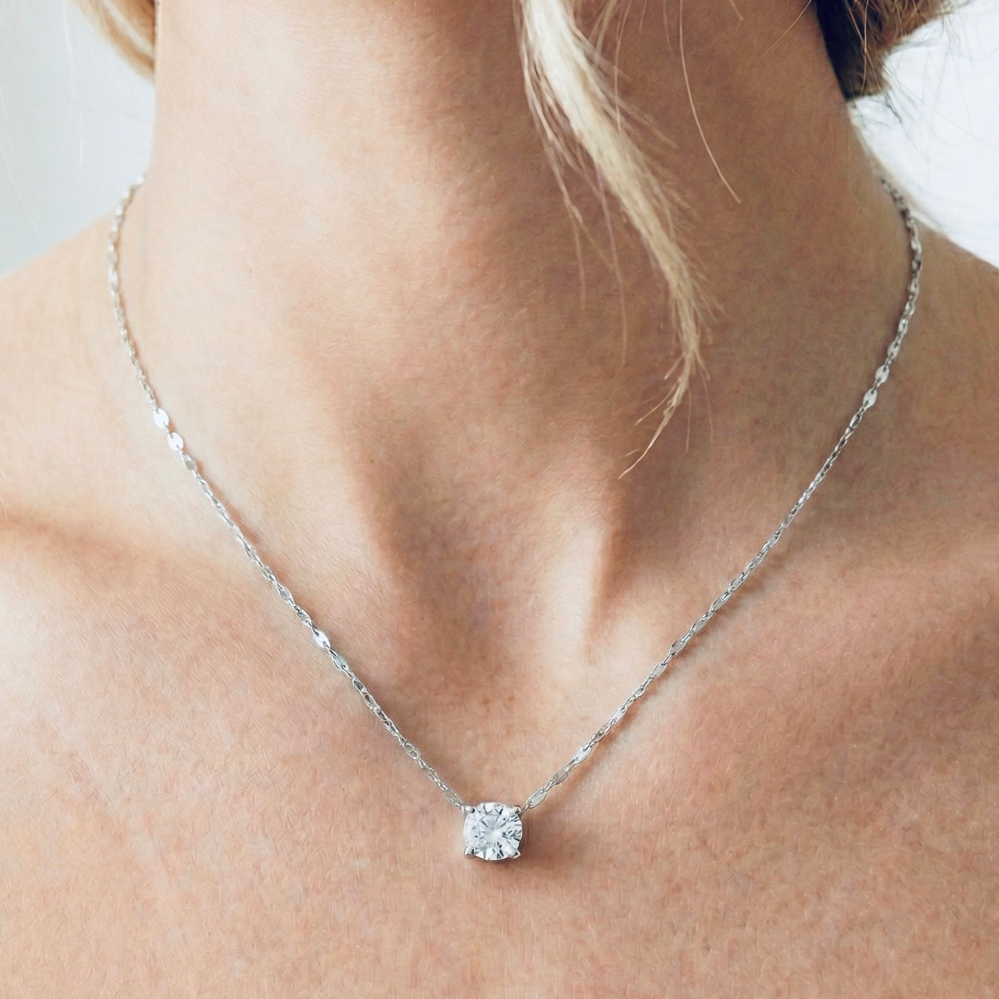 Mira Mirror Diamond Necklace | כסף 925 ויהלום מעבדה