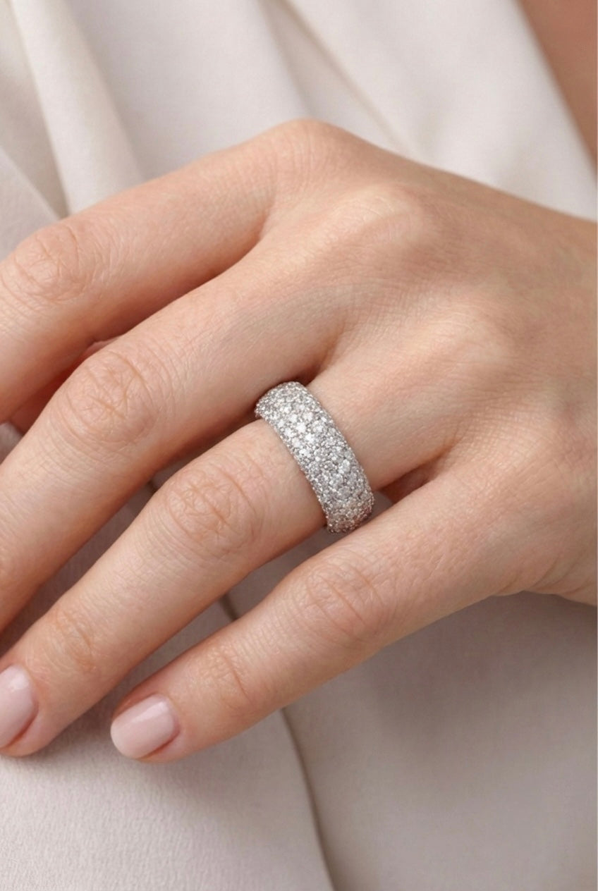 טבעת Aura – שיבוץ יהלומי מעבדה וכסף 925 | Luka Jewelry