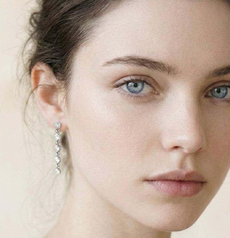 עגילי Luce – יהלומי מעבדה וכסף 925 | Luka Jewelry