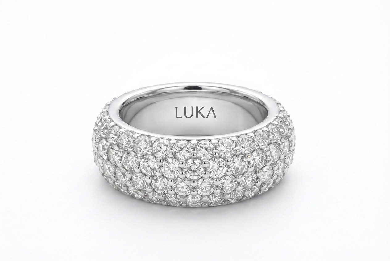 טבעת Aura – שיבוץ יהלומי מעבדה וכסף 925 | Luka Jewelry