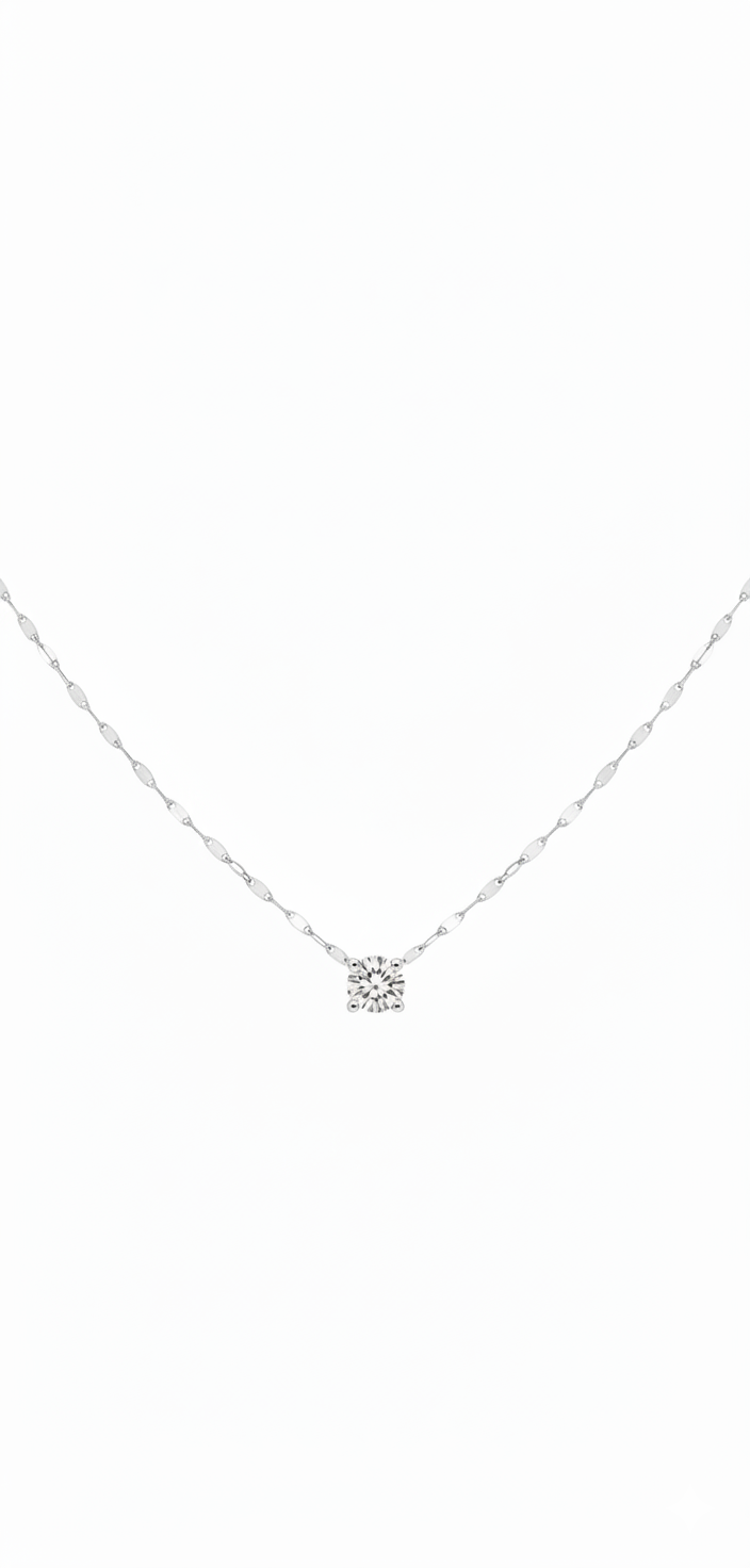 Mira Mirror Diamond Necklace | כסף 925 ויהלום מעבדה
