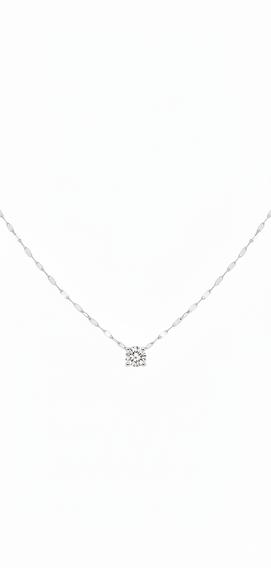 Mira Mirror Diamond Necklace | כסף 925 ויהלום מעבדה