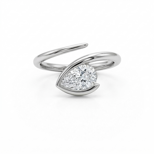 טבעת Alma – יהלום מעבדה וכסף 925 | Luka Jewelry