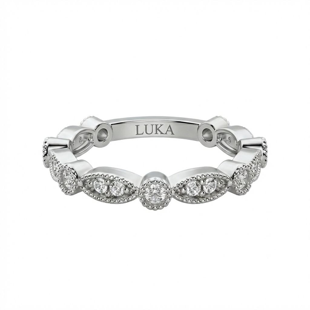 טבעת Eden – עיצוב וינטג' משובץ יהלומי מעבדה וכסף 925 | Luka Jewelry